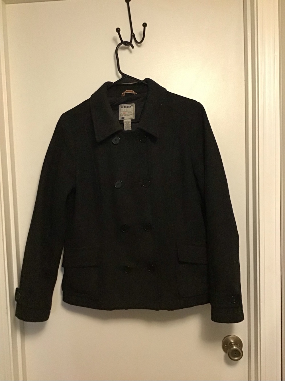 Old Navy Black Double-Breasted Pea Coat